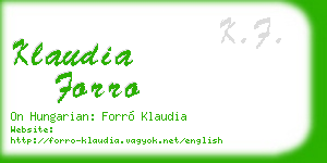 klaudia forro business card