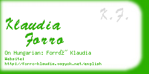 klaudia forro business card